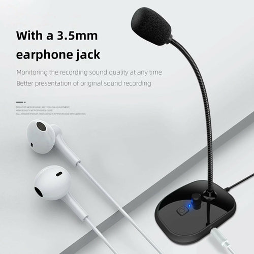 USB Gooseneck Condenser Microphone with Sound Card
