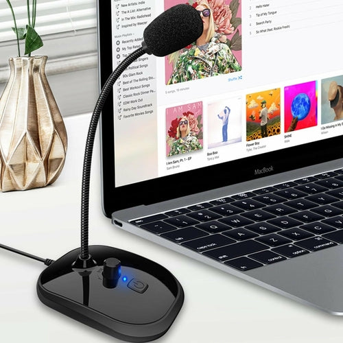 USB Gooseneck Condenser Microphone with Sound Card