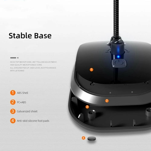 USB Gooseneck Condenser Microphone with Sound Card