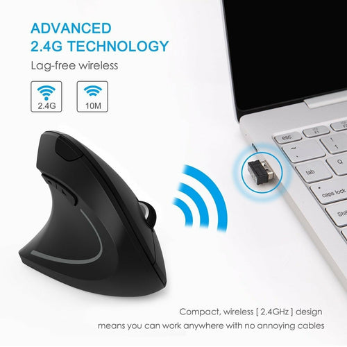2.4G Wireless Ergonomic Vertical Mouse — Left & Right Hand | RGB | 6-Button