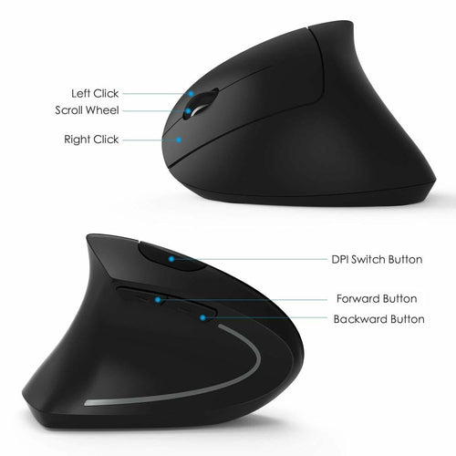 2.4G Wireless Ergonomic Vertical Mouse — Left & Right Hand | RGB | 6-Button