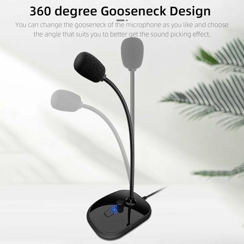 USB Gooseneck Condenser Microphone with Sound Card