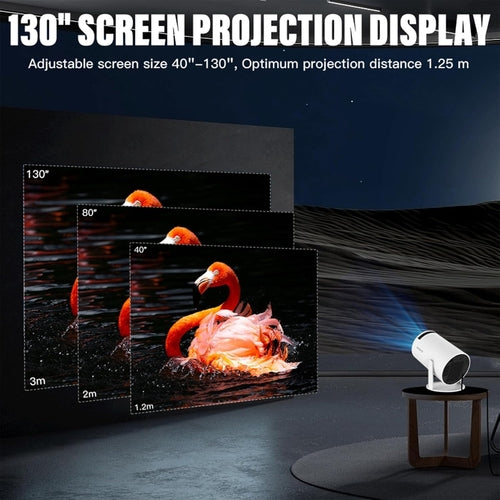 Android 11 Smart Projector – 720p HD, WiFi, 120" Display