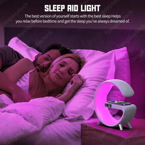 Multifunctional Wireless Charger Alarm Clock with Bluetooth Speaker & RGB Light